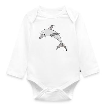 Delphin - Baby Bio-Langarm-Body - Weiß - Vorne
