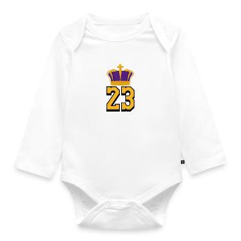 Basketball number 23 LeBron James - Organic Longsleeve Baby Bodysuit - white - Front