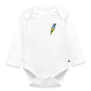 Ich bin erste Klasse! Schulanfänger-Shirt - Baby Bio-Langarm-Body - Weiß - Vorne