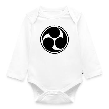 Japanisch Shinto Tomoe Symbol Karate Judo Aikido - Baby Bio-Langarm-Body - Weiß - Vorne