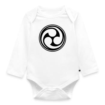 Shinto Trinity Japan Symbol Kreis Kanji Triskele - Baby Bio-Langarm-Body - Weiß - Vorne