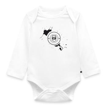 kaffee - Baby Bio-Langarm-Body - Weiß - Vorne