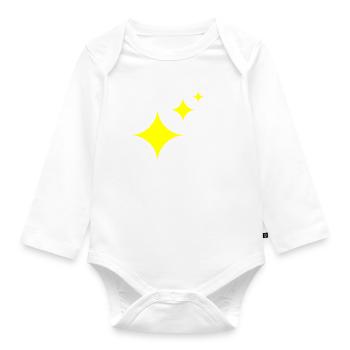 Stars yellow Gift idea Gift idea - Organic Longsleeve Baby Bodysuit - white - Front