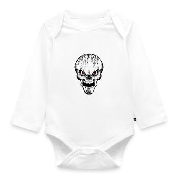 skull grunge style 02 - Body Bébé bio manches longues - blanc - Devant