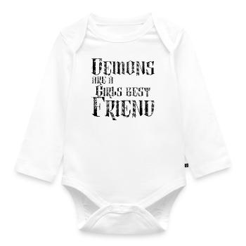DEMONS ARE A GIRLS BEST FRIEND TUMBLR SHIRT - Baby Bio-Langarm-Body - Weiß - Vorne