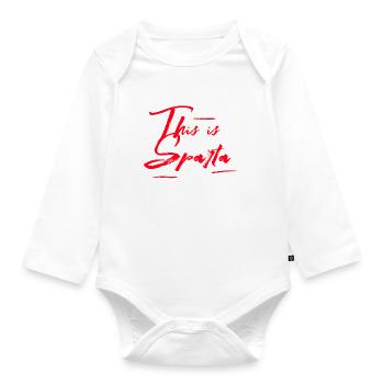 This is Sparta - Baby Bio-Langarm-Body - Weiß - Vorne