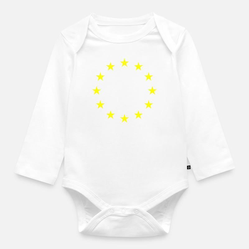 Drapeau de l’UE - Body Bébé bio manches longues - blanc