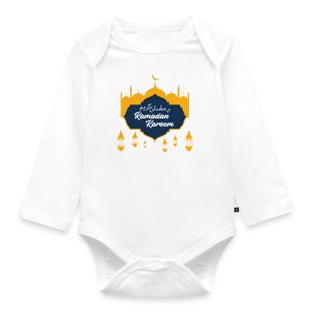 Der Fastenmonat Ramadan - Baby Bio-Langarm-Body - Weiß - Vorne