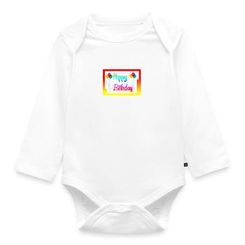 Joyeux anniversaire - Body Bébé bio manches longues - blanc - Devant