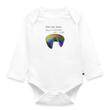 Give mass - Higgs Lagrange Dichte - Baby Bio-Langarm-Body - Weiß - Vorne