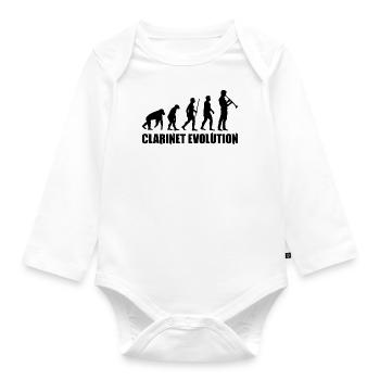 Clarinet Evolution Music T-Shirt - Organic Longsleeve Baby Bodysuit - white - Front