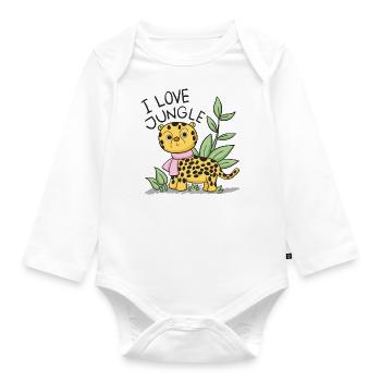 Ich Liebe Dschungel - Kinder - Baby Bio-Langarm-Body - Weiß - Vorne