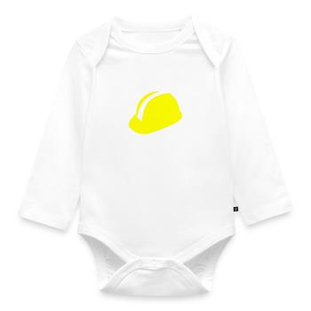hard hat - Organic Longsleeve Baby Bodysuit - white - Front
