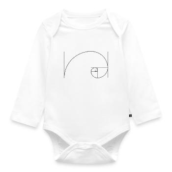 Fibonacci Goldener Schnitt - Baby Bio-Langarm-Body - Weiß - Vorne