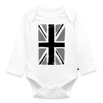 union jack - Baby Bio-Langarm-Body - Weiß - Vorne