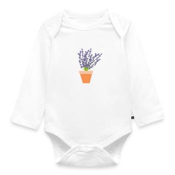 La lavande - Body Bébé bio manches longues - blanc - Devant