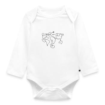 Travelers - travel design for travelers - Organic Longsleeve Baby Bodysuit - white - Front