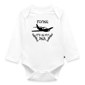 plane - Organic Longsleeve Baby Bodysuit - white - Front