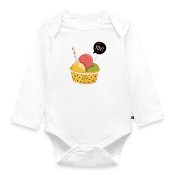 Eis - Baby Bio-Langarm-Body - Weiß - Vorne