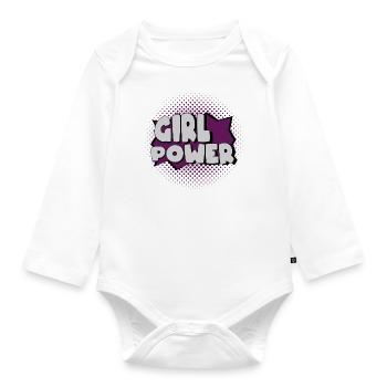 Girl Power Puissance des filles - Body Bébé bio manches longues - blanc - Devant