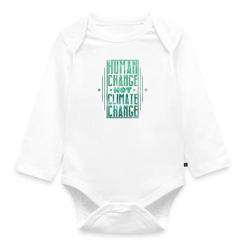 Human Change not climate Change - Baby Bio-Langarm-Body - Weiß - Vorne