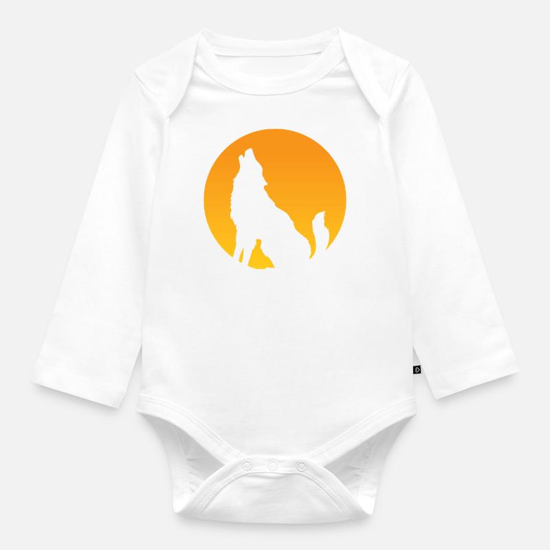 WOLF - Baby Bio-Langarm-Body - Weiß