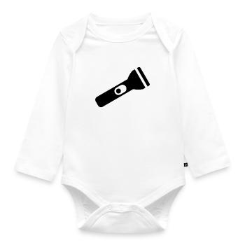 Lampe de poche - Body Bébé bio manches longues - blanc - Devant