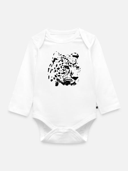 Panther - Baby Bio-Langarm-Body - Weiß
