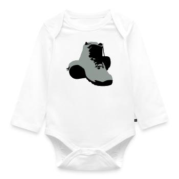 hiking boots - Organic Longsleeve Baby Bodysuit - white - Front