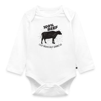 Grill meat - Organic Longsleeve Baby Bodysuit - white - Front