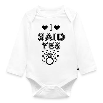 Engaged - Organic Longsleeve Baby Bodysuit - white - Front