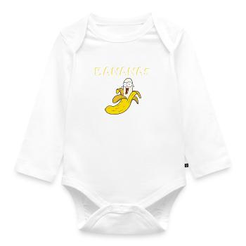 Bananes FUN WEAR - Body Bébé bio manches longues - blanc - Devant