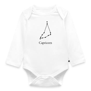 Steinbock - Baby Bio-Langarm-Body - Weiß - Vorne