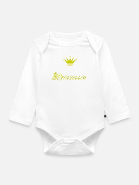 Schloss? Die echte Prinzessin fährt LKW! - Baby Bio-Langarm-Body - Weiß