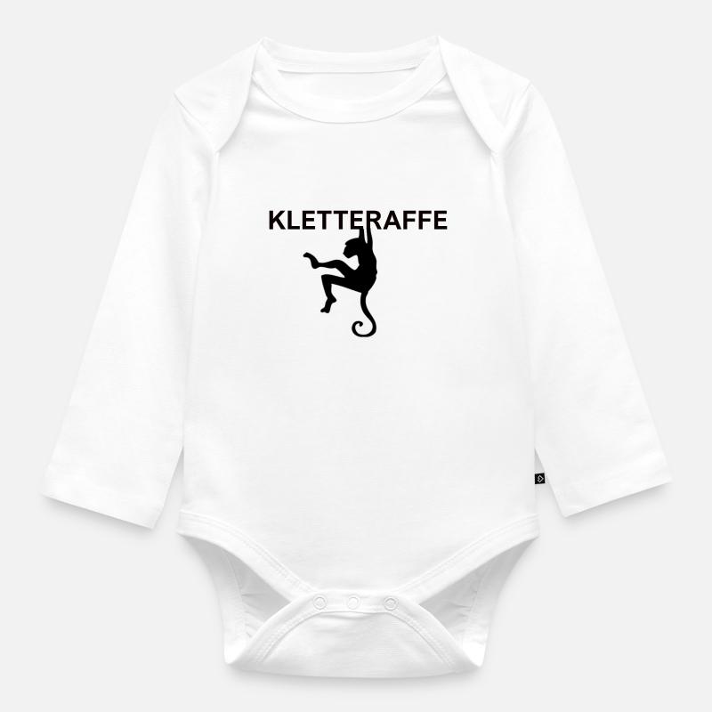 Kletteraffe - Baby Bio-Langarm-Body - Weiß