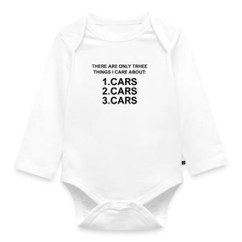 cars, cars, cars - Organic Longsleeve Baby Bodysuit - white - Front
