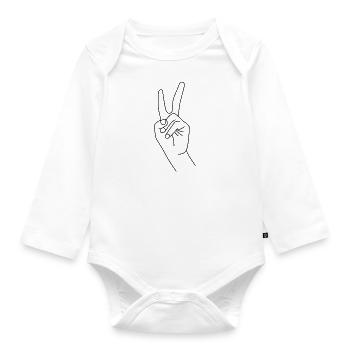 Peace - Baby Bio-Langarm-Body - Weiß - Vorne