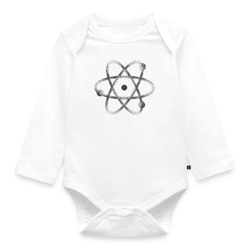 atom - Organic Longsleeve Baby Bodysuit - white - Front