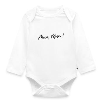 Moin, Moin! Nordischer Gruß Hafen (Geschenkidee) - Baby Bio-Langarm-Body - Weiß - Vorne