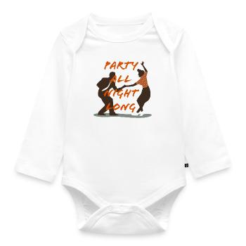 Party all night long - Baby Bio-Langarm-Body - Weiß - Vorne