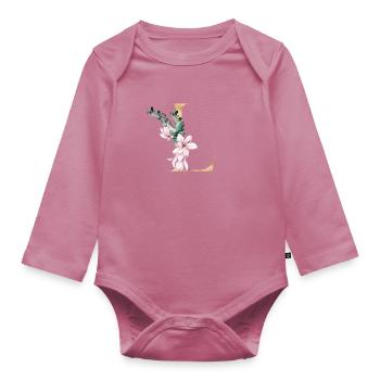 Alphabet L - Baby Bio-Langarm-Body - Mauve - Vorne