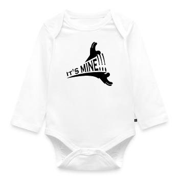 Greedy hands - It's mine (1c) - Organic Longsleeve Baby Bodysuit - white - Front