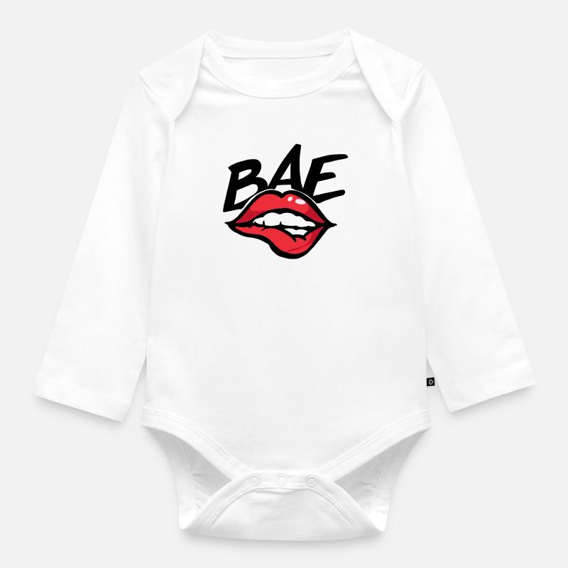 Avant qui que ce soit before anyone else bae lèvre - Body Bébé bio manches longues - blanc