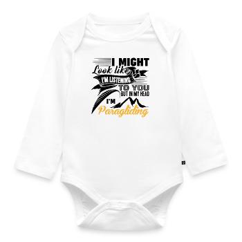 Paragliding - Baby Bio-Langarm-Body - Weiß - Vorne