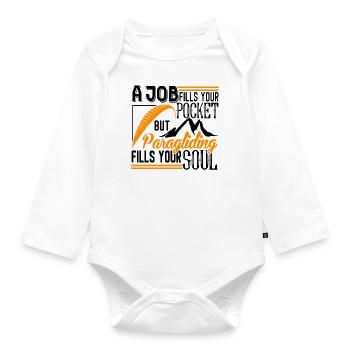 Paragliding - Baby Bio-Langarm-Body - Weiß - Vorne