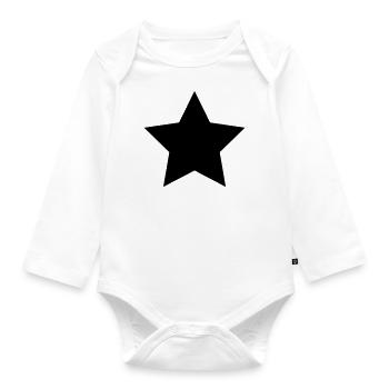 Star star asterisk - Organic Longsleeve Baby Bodysuit - white - Front