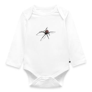 Spinne mit Schatten- Black Widow - Zeichnung - Baby Bio-Langarm-Body - Weiß - Vorne