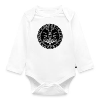 Thor's Hammer - Organic Longsleeve Baby Bodysuit - white - Front