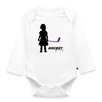 Hockey Girl I - Baby Bio-Langarm-Body - Weiß - Vorne
