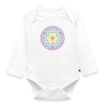 Same des Lebens & Tetrahedron - Baby Bio-Langarm-Body - Weiß - Vorne
